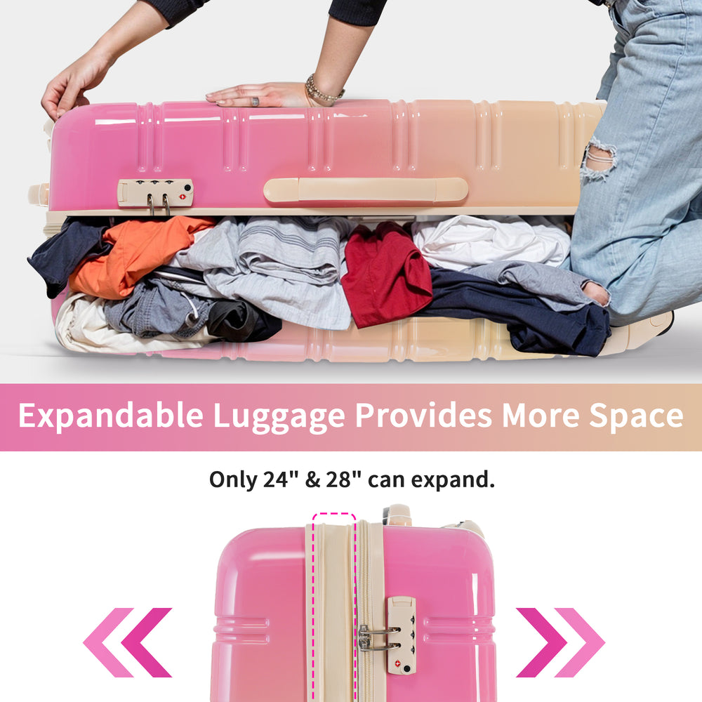 Vibrant Expandable Spinner Luggage Set