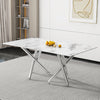 Sleek Marble Dining Table with Silver Legs for Stylish Gatherings