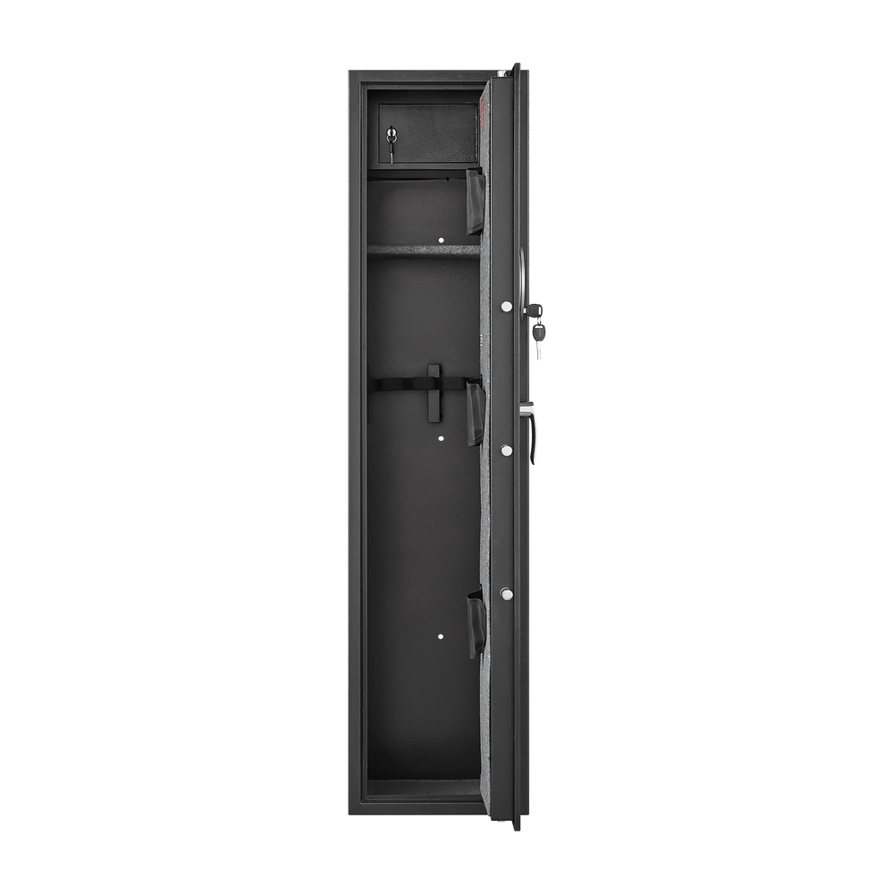 Black Steel Gun Safe with LED Lights & Removable Shelf