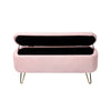 Chic Pink Storage Bench with Gold Legs