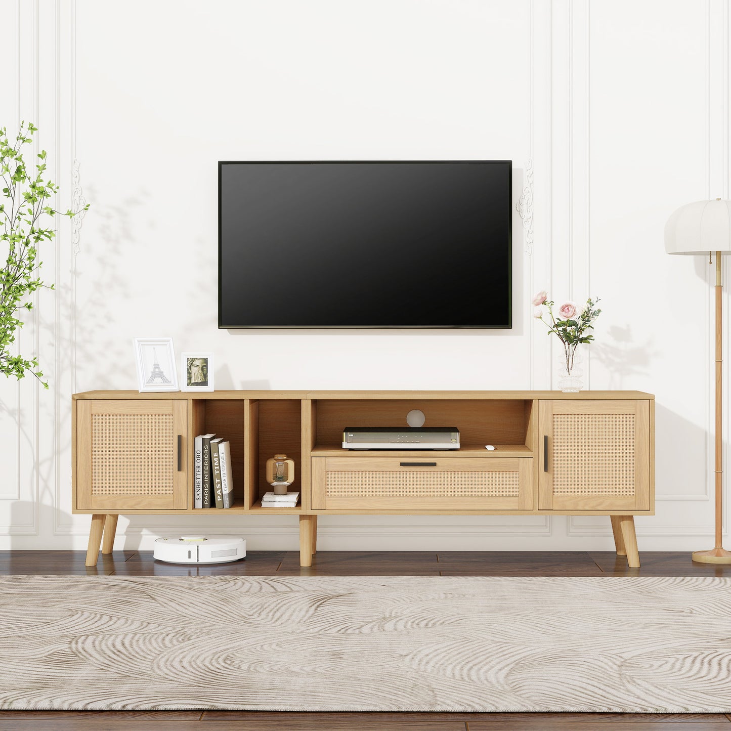 Rattan Chic TV Stand: Stylish Console for Any Room