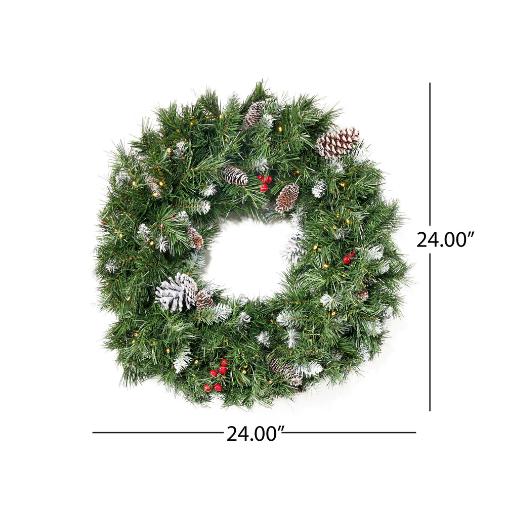 Cozy Glow Frosted Wreath