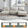 Cozy L-Shaped Sectional Sofa with Ottoman - Plush Beige Comfort for Your Living Room