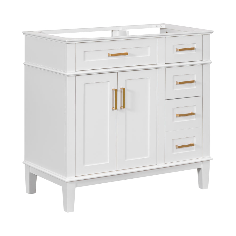 Sleek White Modern Bathroom Vanity Cabinet