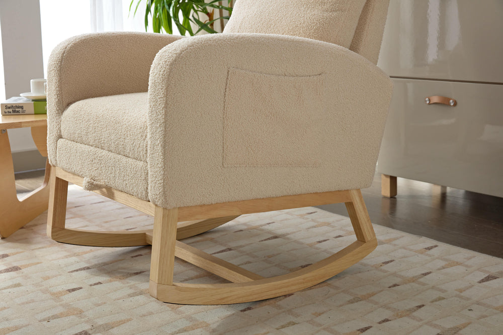 Cozy Rocking Chair with Side Pocket