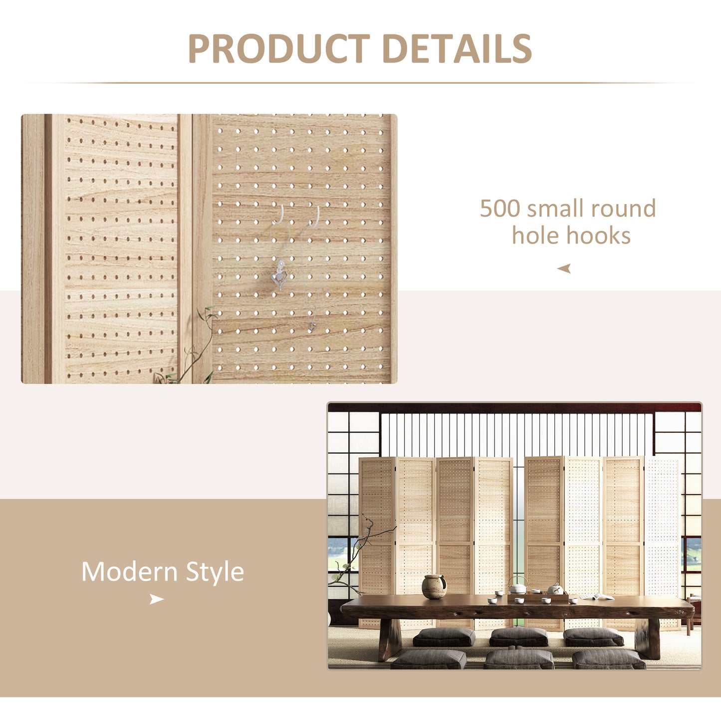 Elegant Wooden Folding Room Divider