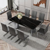 Sleek Black Marble Dining Table