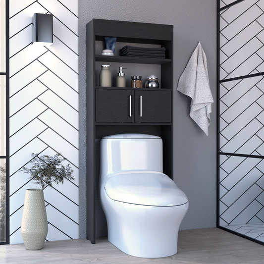 Stylish Over-the-Toilet Storage Cabinet with Double Doors