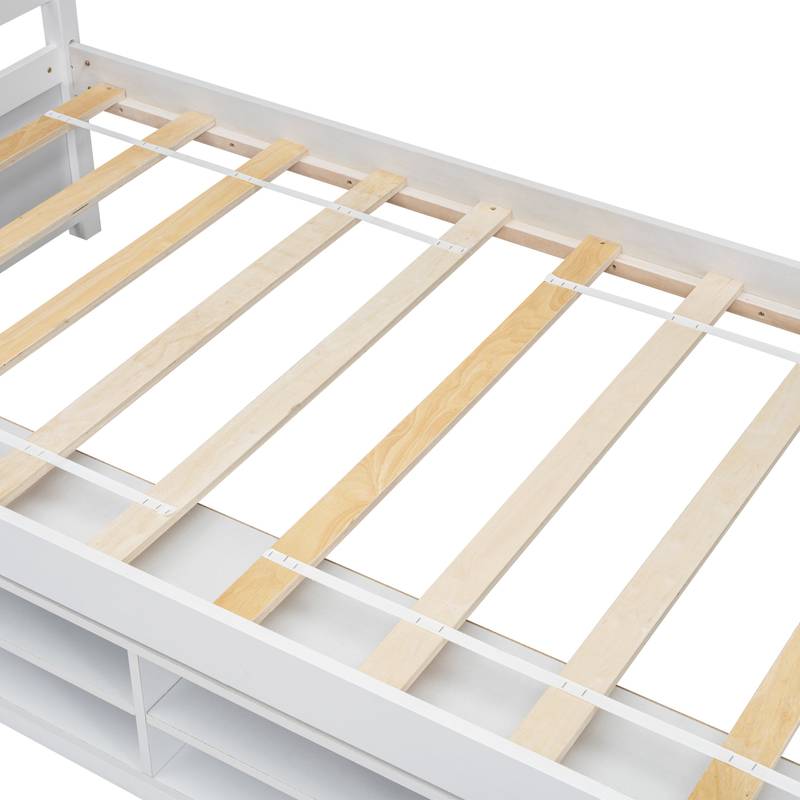 Cozy Twin House Bed with Roof & Storage