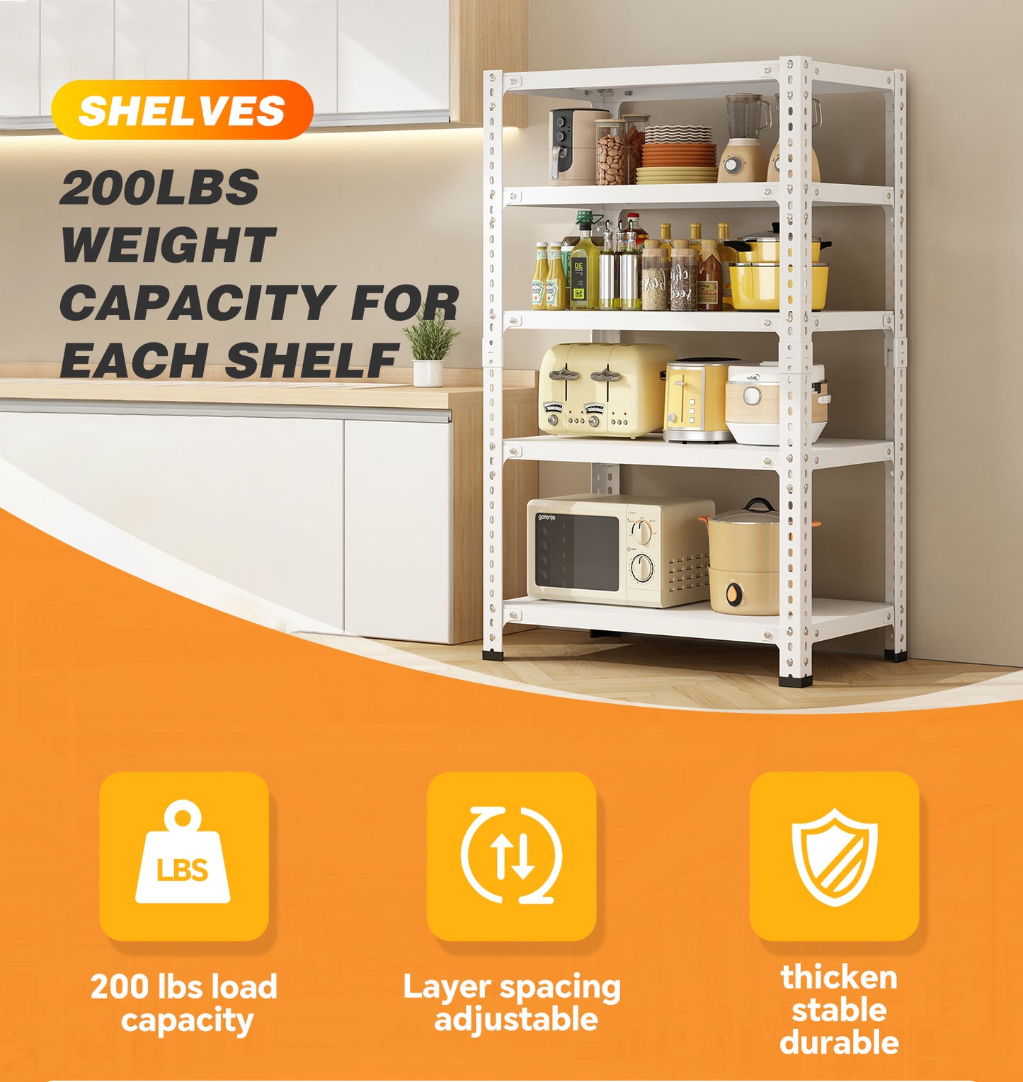 Versatile 5-Tier Storage Rack - Stylish and Strong!