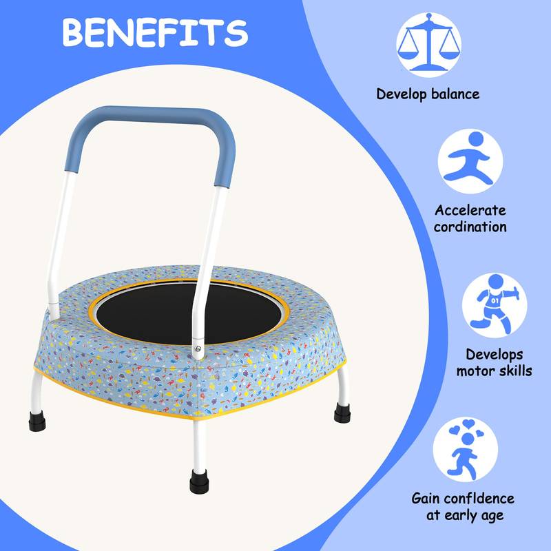 Bouncy Fun Toddler Trampoline with Safety Handle