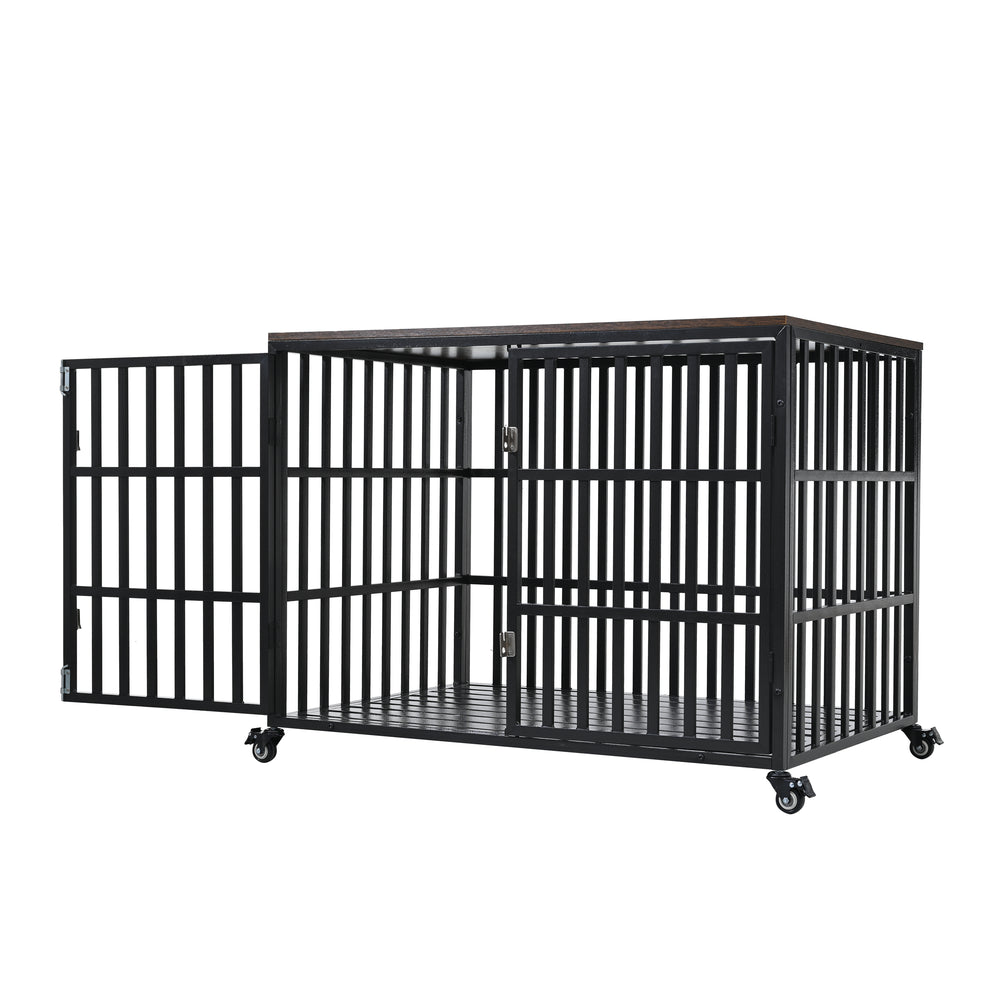 Stylish Heavy Duty Dog Crate with Wheels