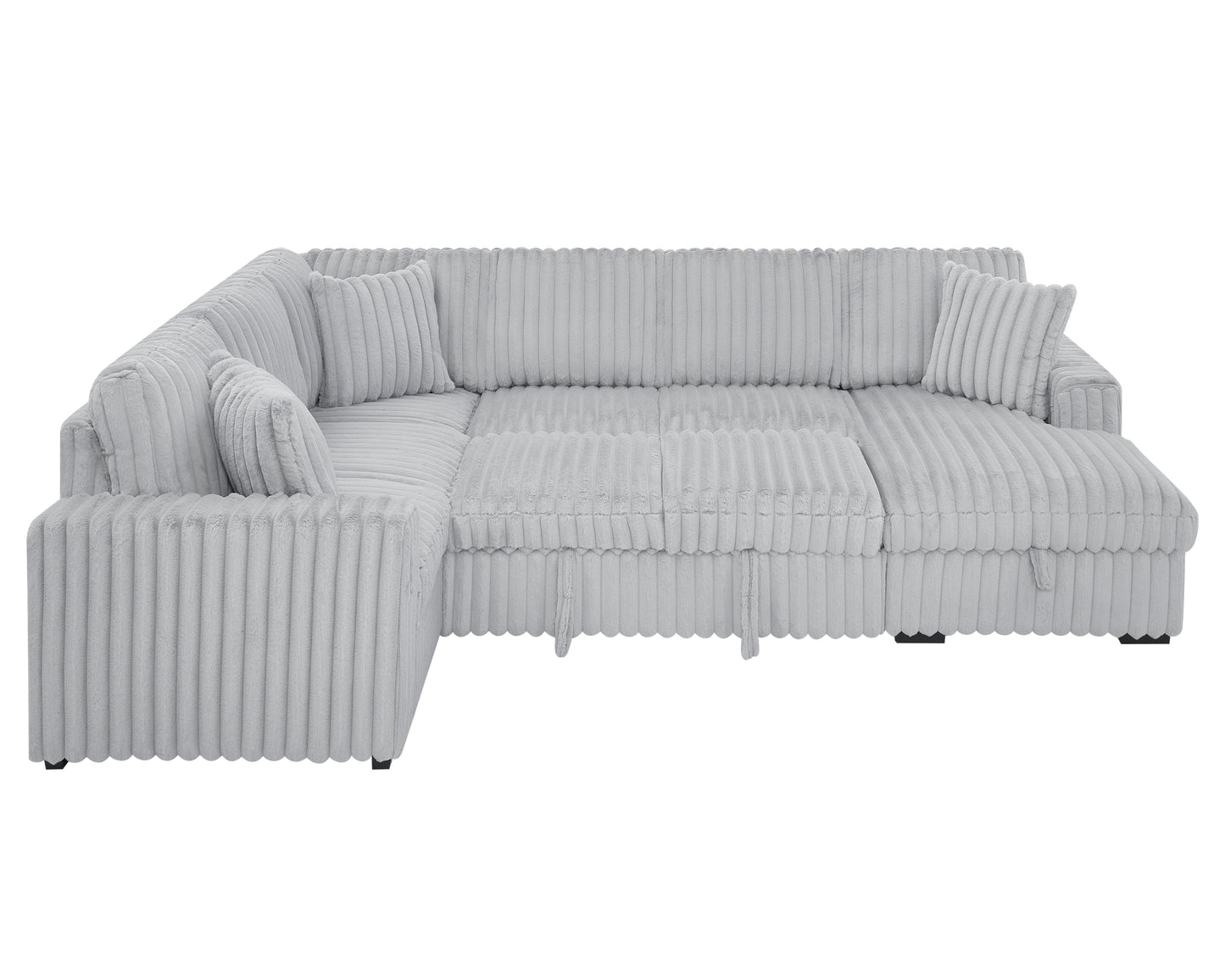 Cozy USB Sofa Bed: Plush U-Shaped Sectional with Storage and Comfort