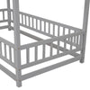 Cozy House-Style Twin Bed with Guardrails in Grey