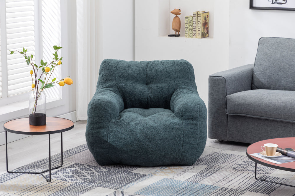 Cozy Green Teddy Bean Bag Chair