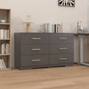 Elegant Black 6-Drawer Dresser with Gold Accents