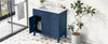 “Chic Blue Bathroom Vanity with Sink and Storage”