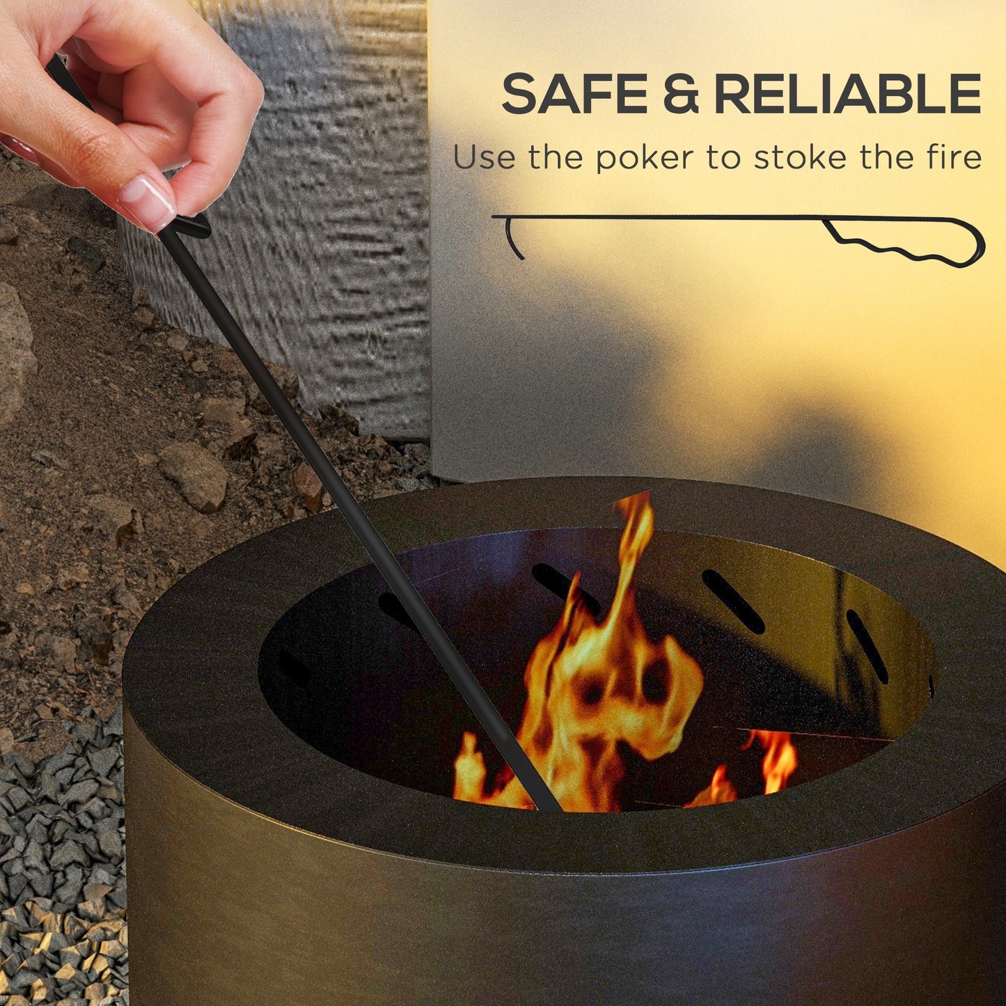 Sleek Smokeless Fire Pit - Portable Wood Burner for Cozy Campfires