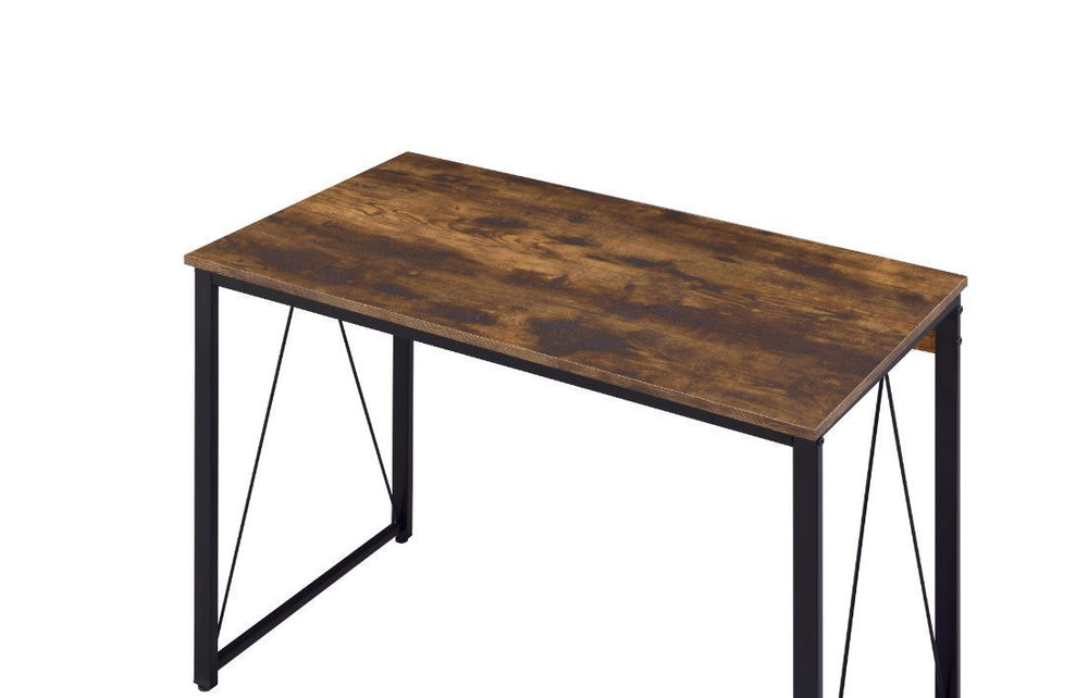 Rustic Oak & Black Writing Desk