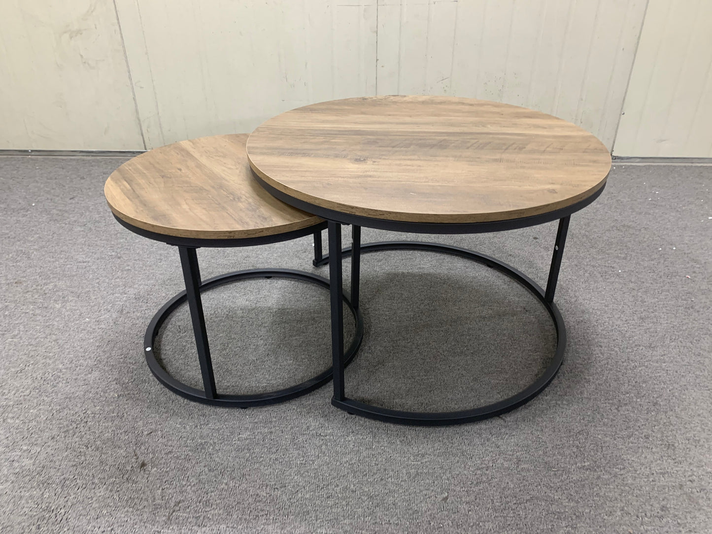 Chic Nesting Coffee Tables - Rustic Wood & Sturdy Metal