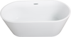 Chic White Freestanding Soaking Tub with Sleek Drain