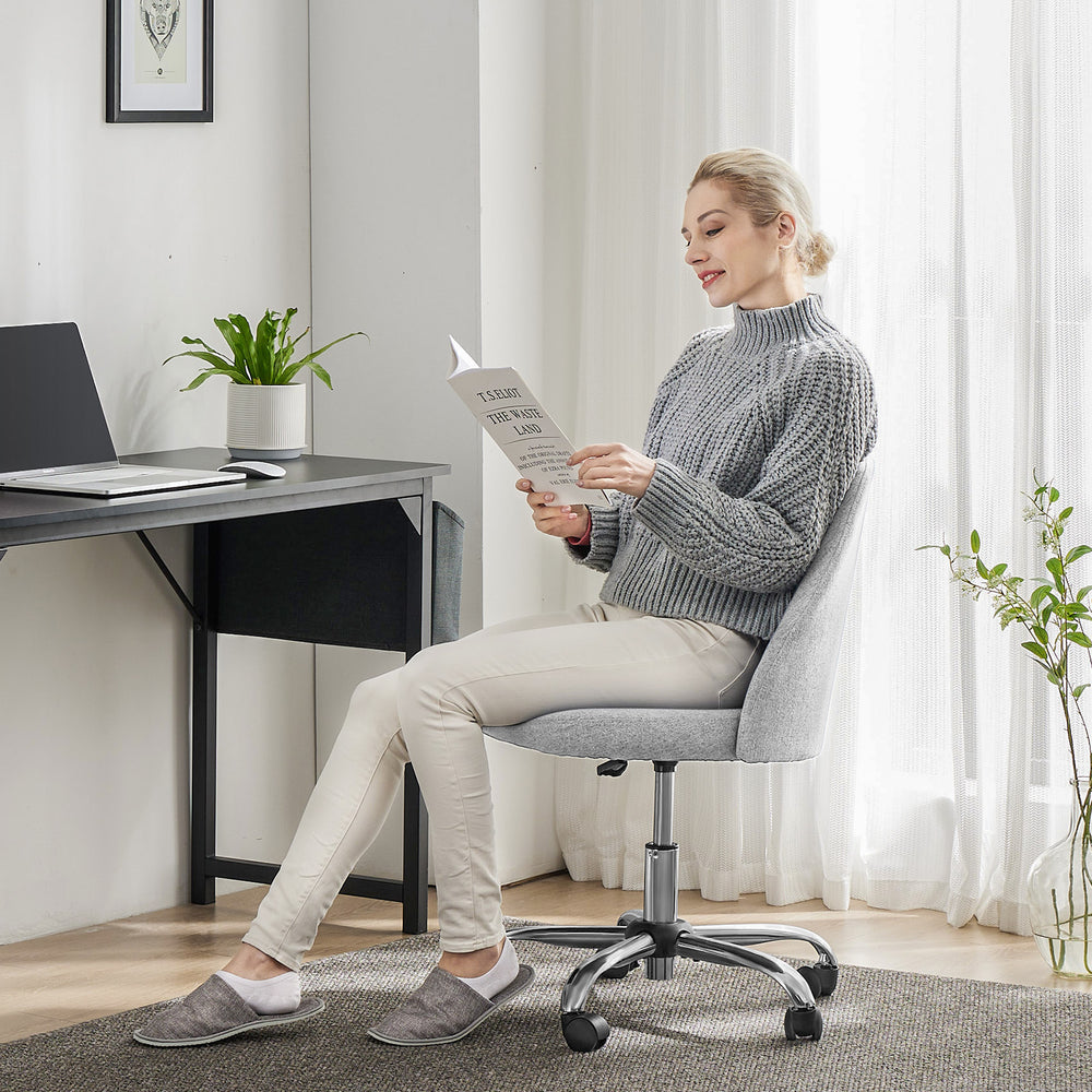 Cozy Glide Armless Desk Chair for Small Spaces