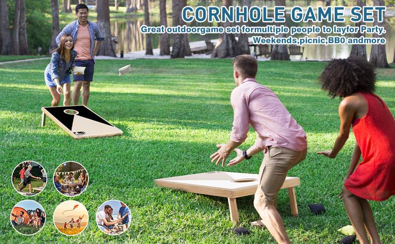 Ultimate Solid Wood Cornhole Game Set