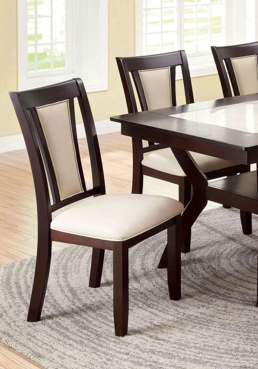 Chic Cherry and Ivory Dining Chairs Set