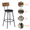 Rustic Pub Dining Set with Leather Bar Chairs