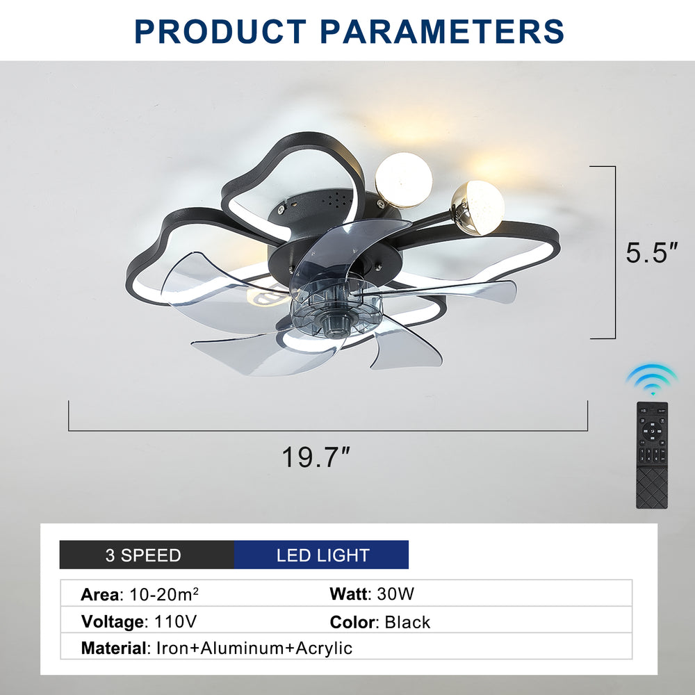 Butterfly Breeze: Stylish Lighted Ceiling Fan with Remote