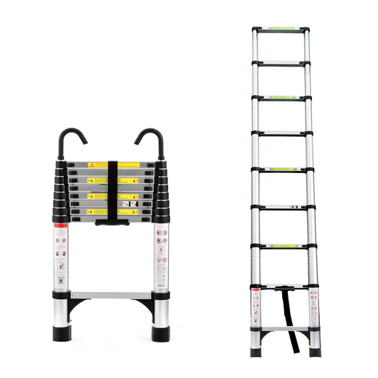 Versatile Telescopic Ladder with Hook & Support