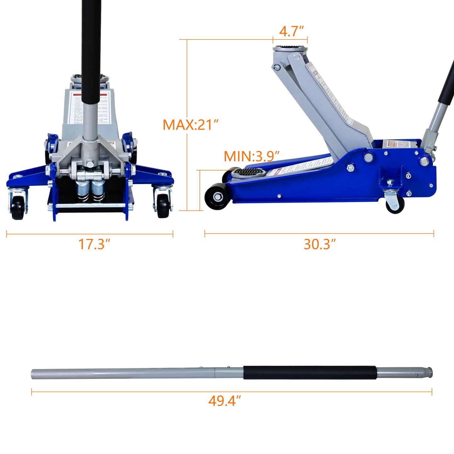 Heavy-Duty Low Profile Racing Floor Jack