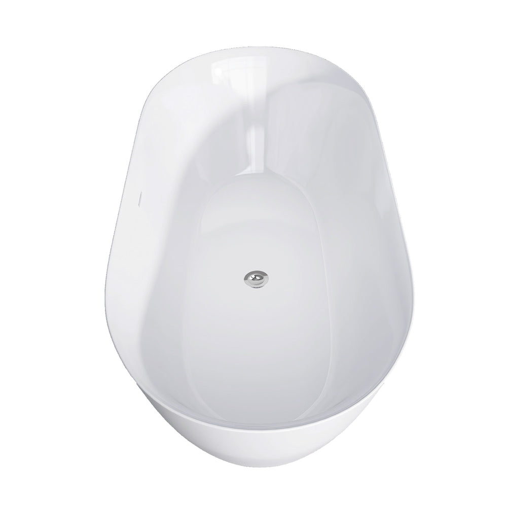 Modern Oval Soaking Tub with Overflow and Pop-Up Drain