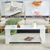 Chic Double-Layered White Coffee Table