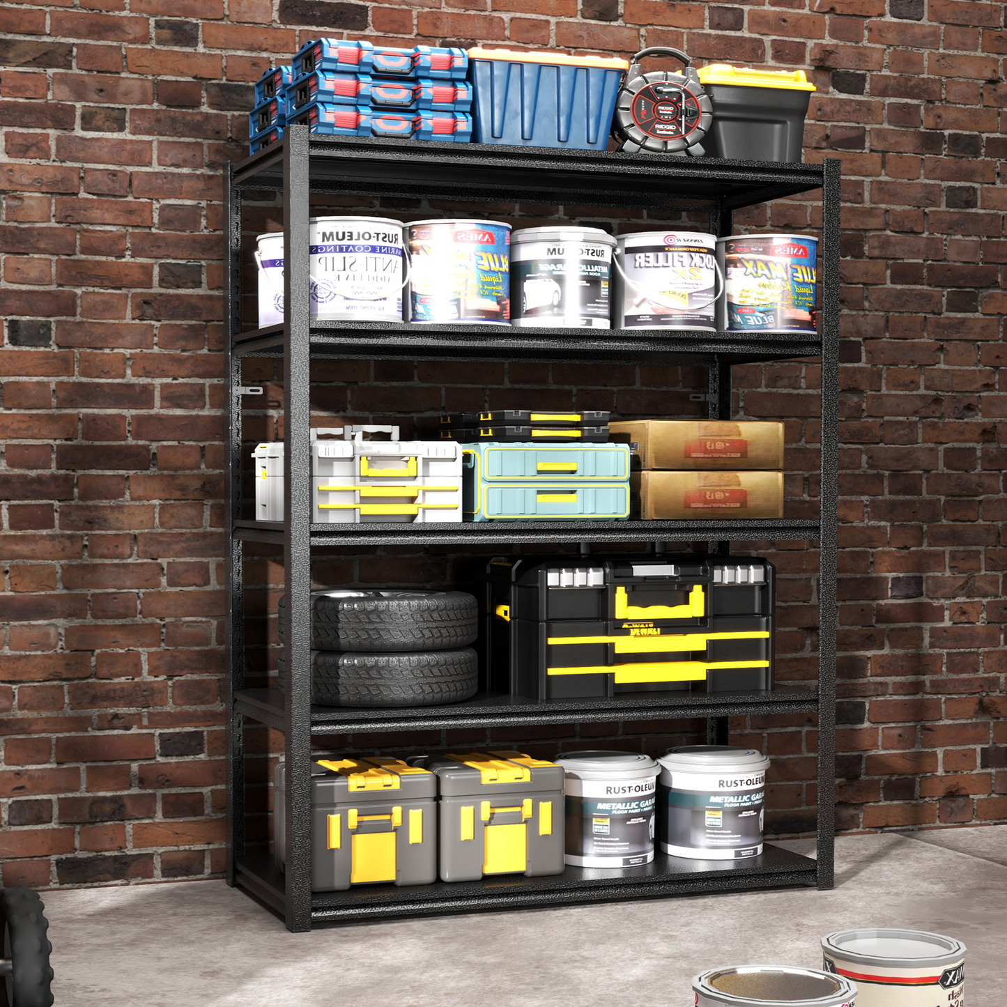 Sturdy 5-Tier Adjustable Garage Shelves