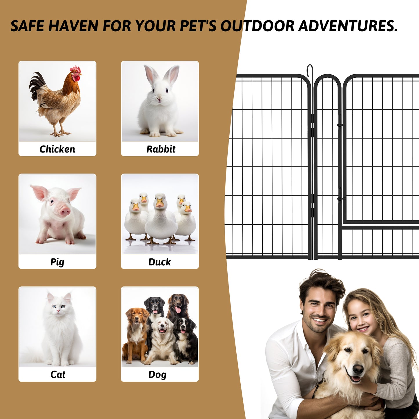 Heavy-Duty Metal Dog Playpen with Door