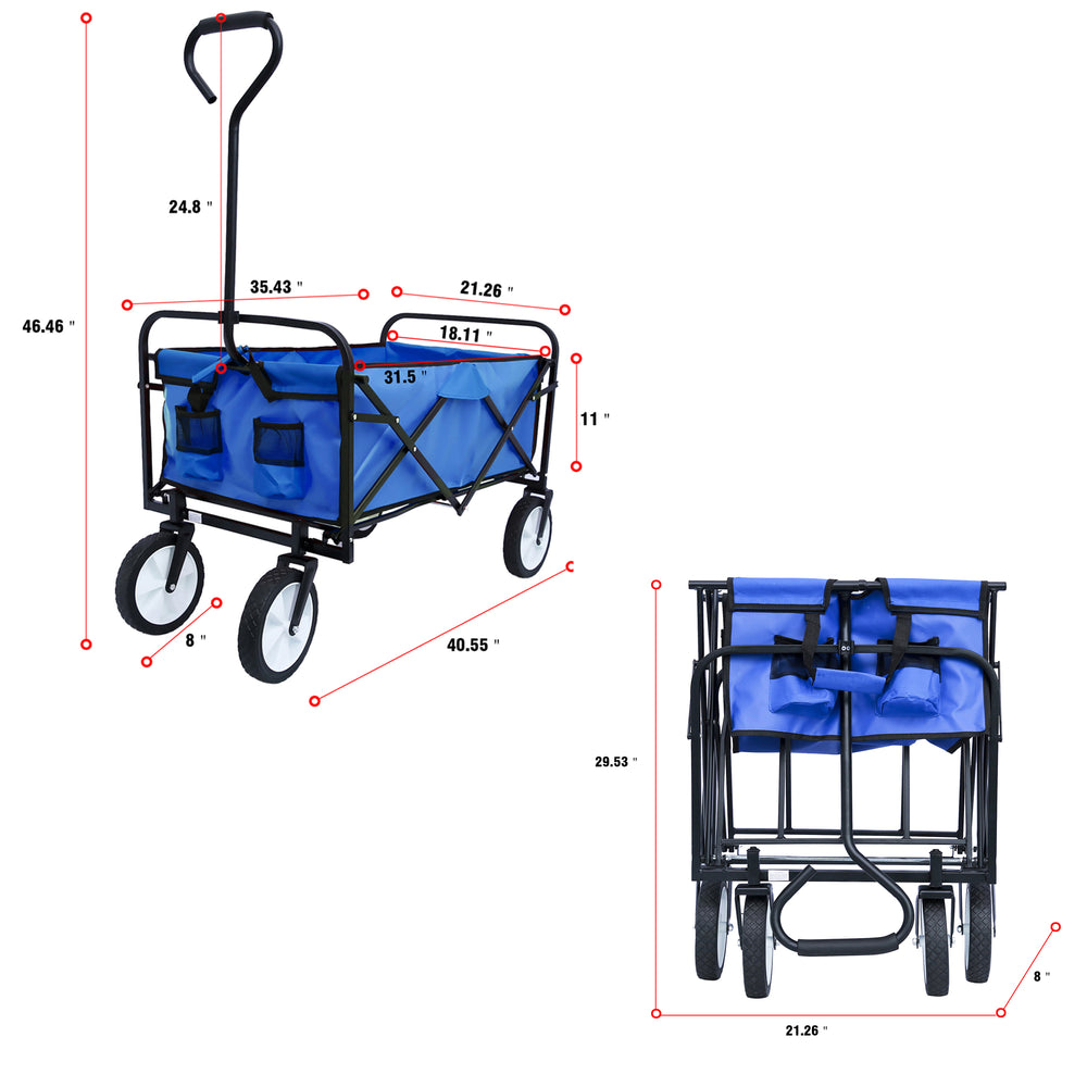 Blue Folding Garden & Beach Wagon