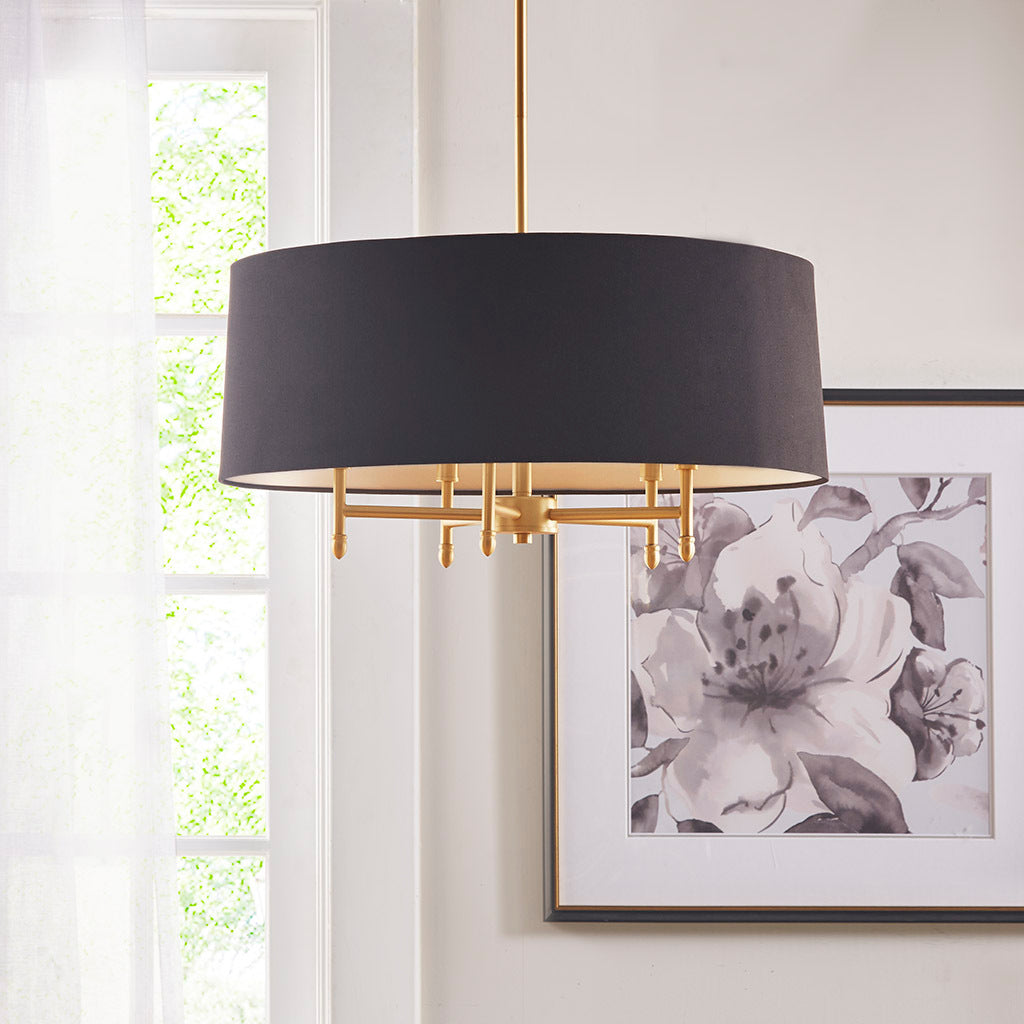 Chic Black Drum Chandelier