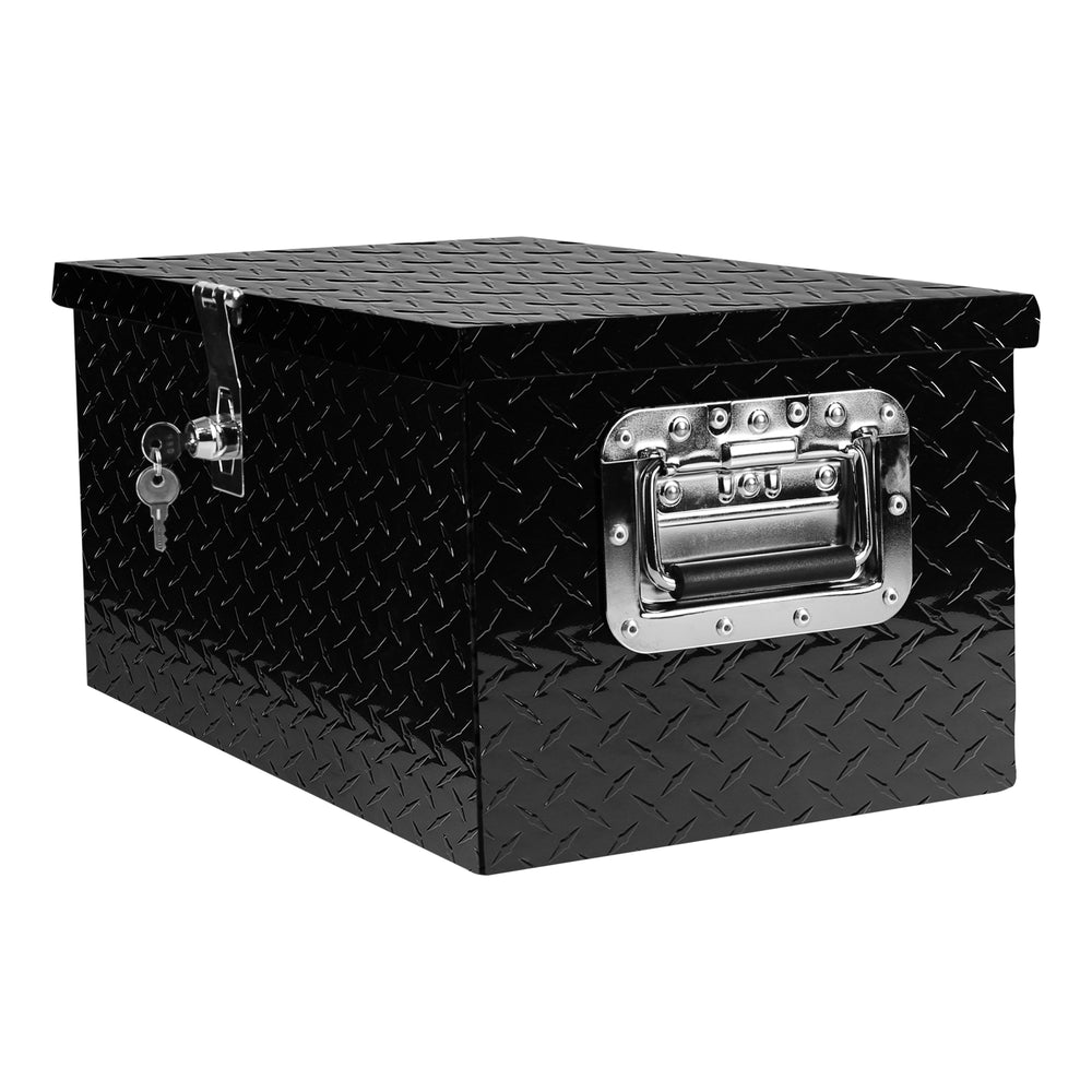 Rugged Black Aluminum Tool Box - Ultimate Storage Solution for Trucks and Outdoors