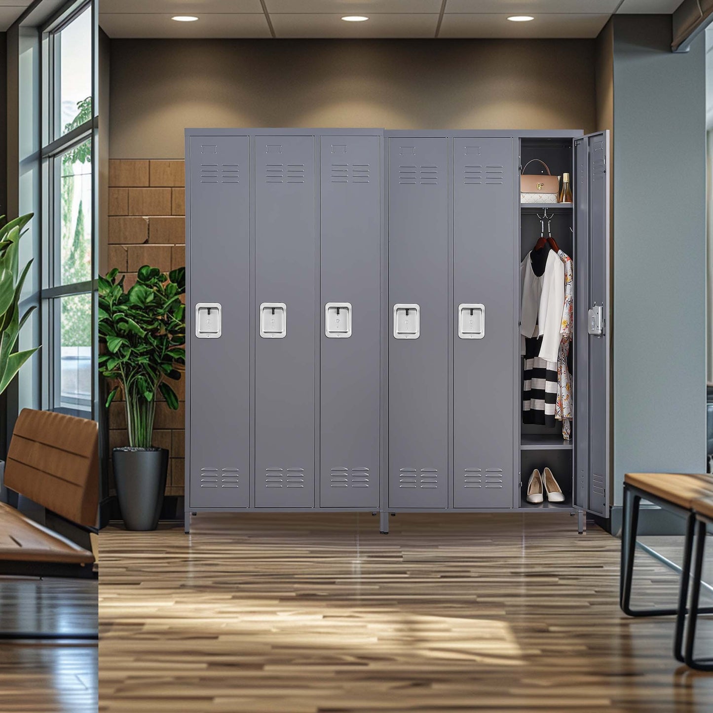 Stylish Metal Lockers with Secure Lock for Home, Gym, Office, and More!