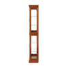 Luminous Walnut Curio Cabinet with Adjustable Shelves and Mirror Back