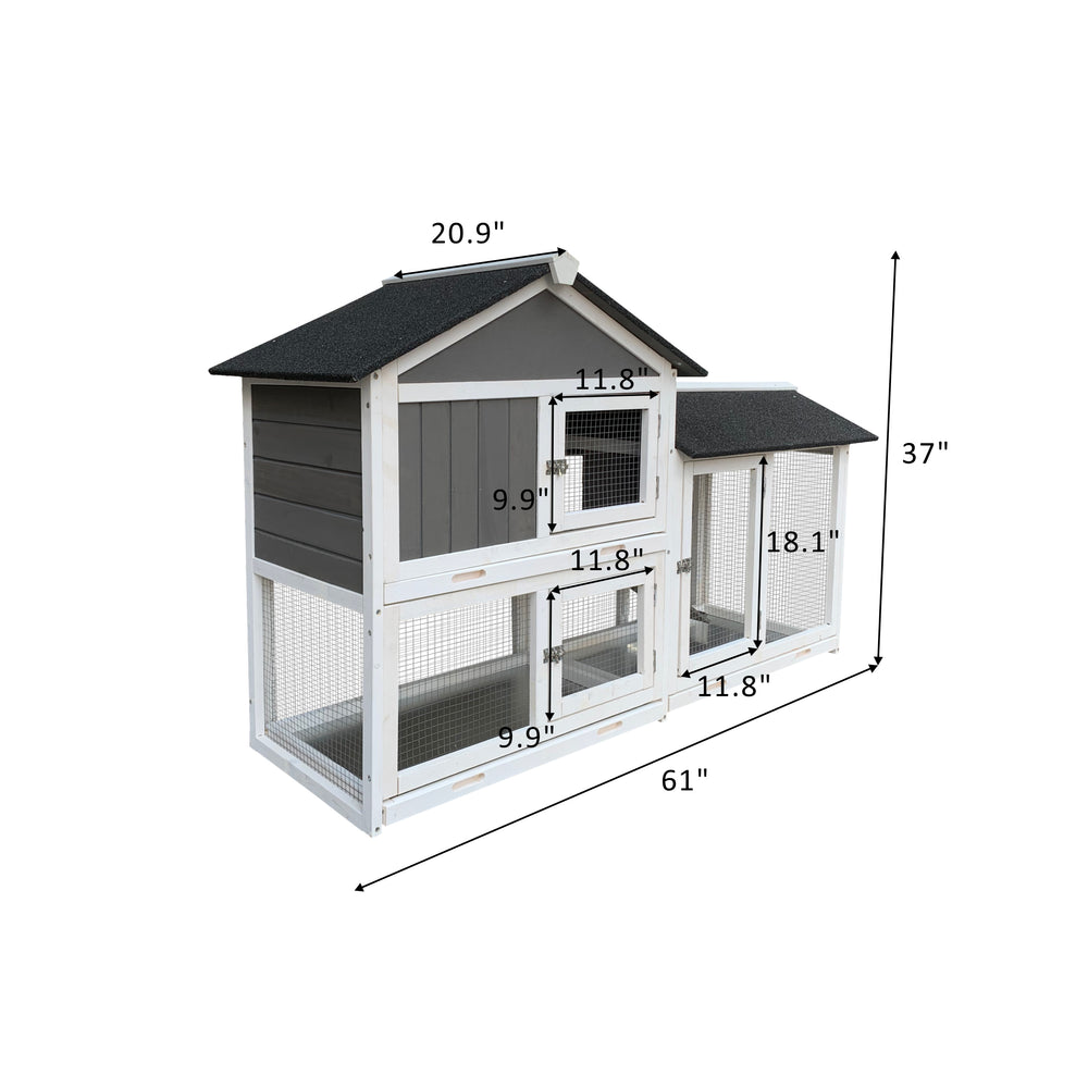 Cozy Rabbit Retreat with Removable Ramp and Run