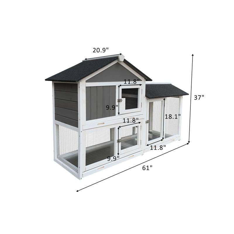 Cozy Rabbit Retreat with Removable Ramp and Run
