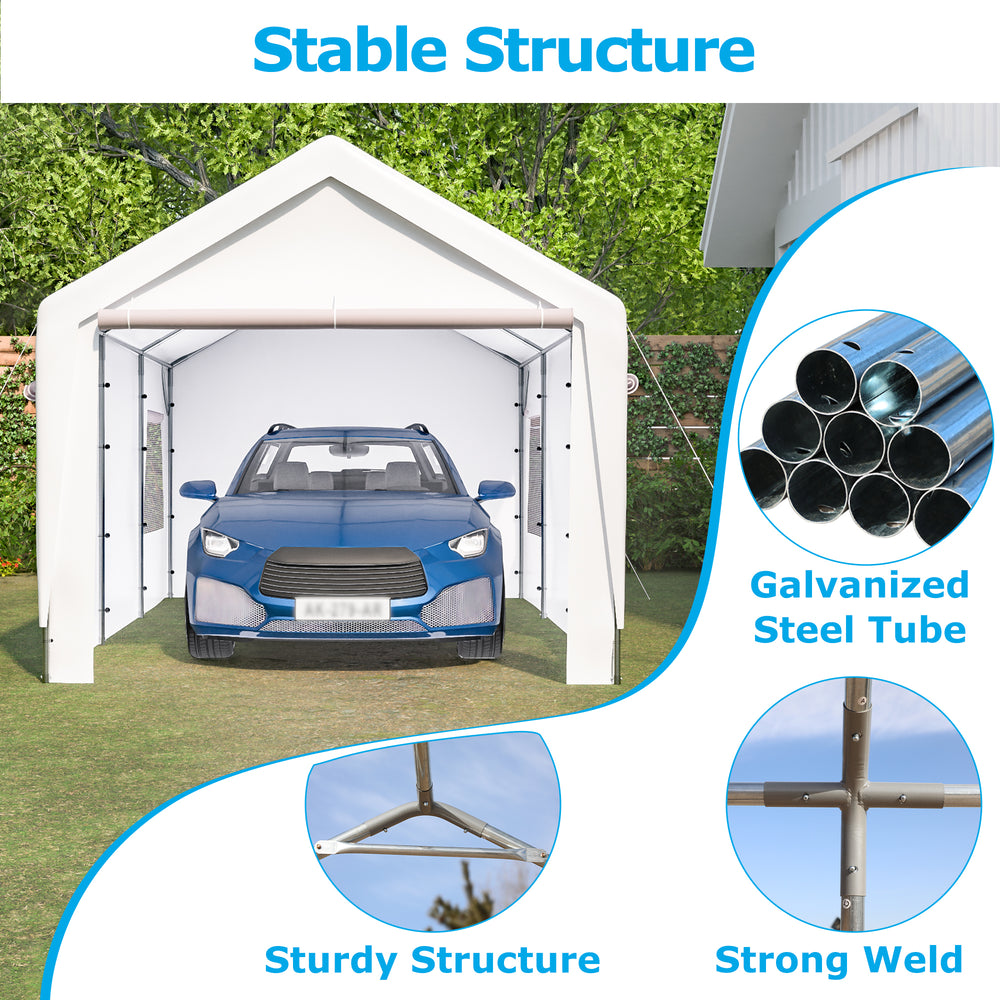 Heavy Duty Boat and Car Canopy with Sidewalls and Ventilation