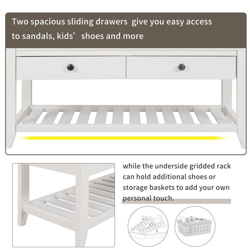 Stylish Storage Bench with Cushion