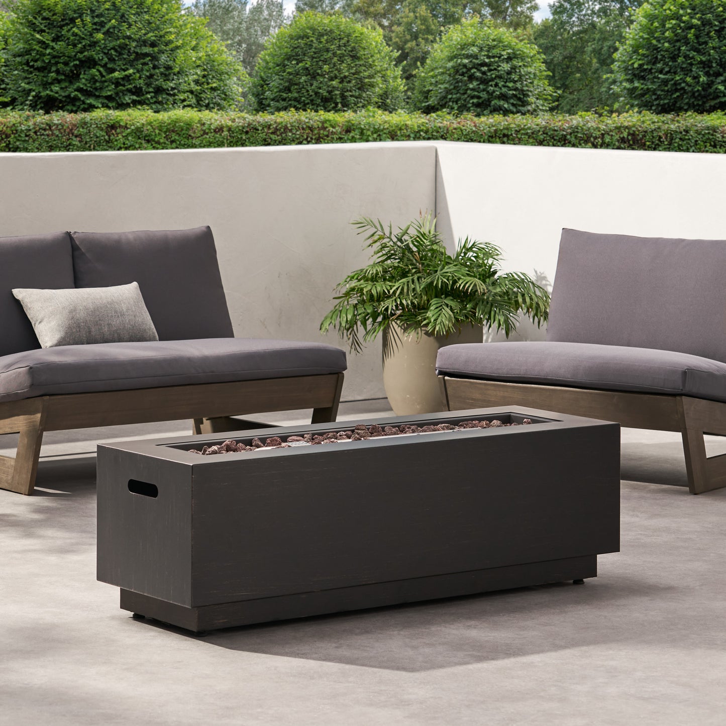 Cozy Fire Pit - Outdoor Iron Propane Fireplace in Dark Grey