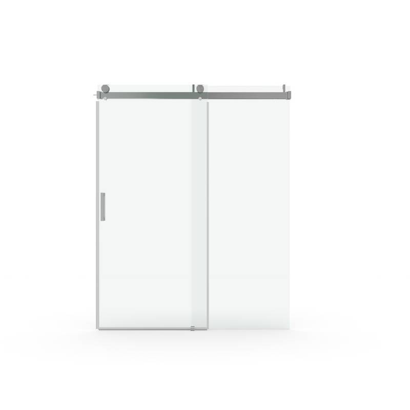 Sleek Soft-Close Frameless Shower Door in Brushed Nickel
