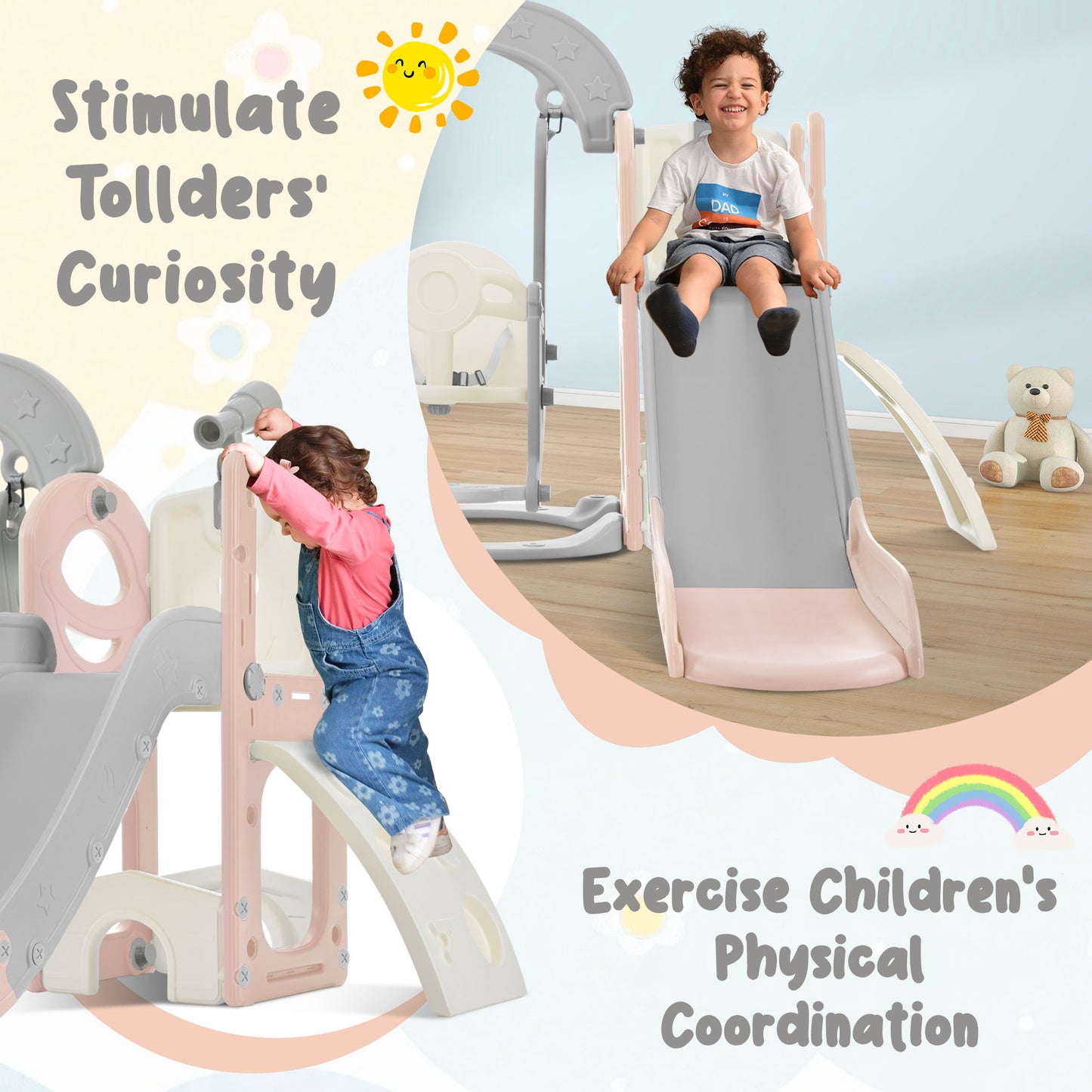 Adventure Playset: Toddler Slide & Swing Combo for Fun Indoors & Outdoors!