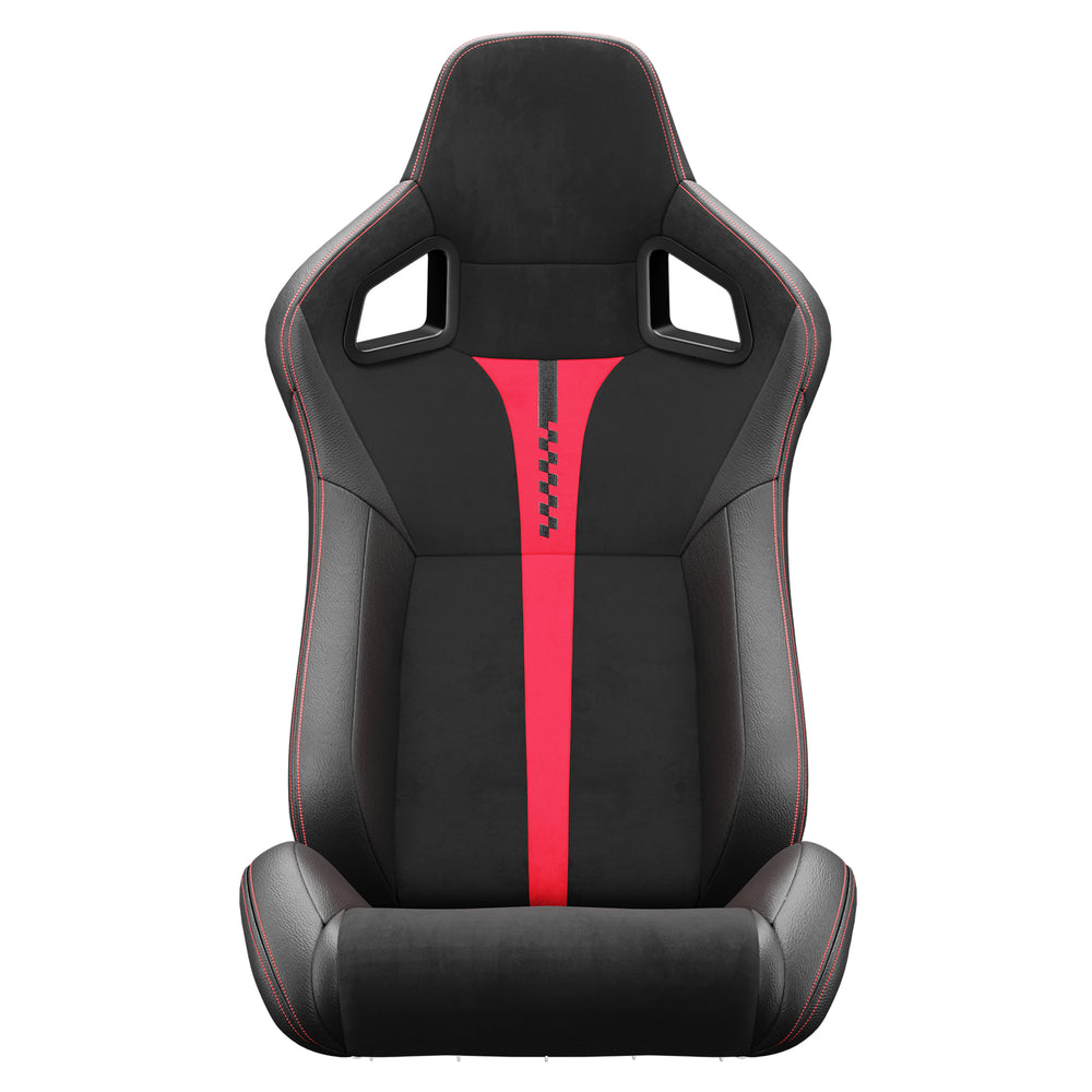 Sporty Red Racing Seats with Reclinable Design