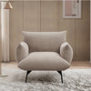 Chic Beige Flannel Accent Chair